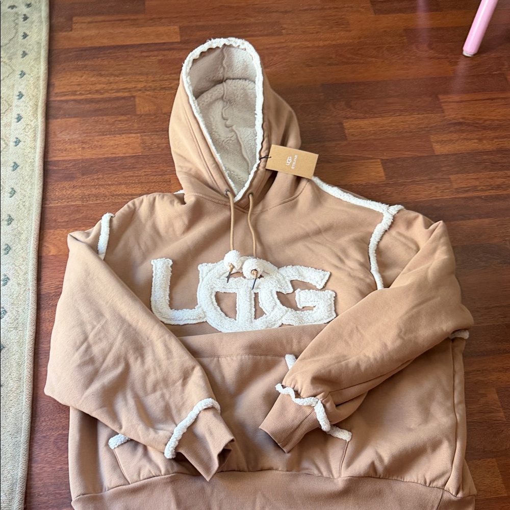 Telfar Brown Hoodie with Cream Details